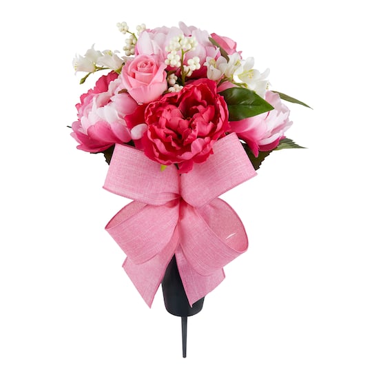 Pink & Cream Peony & Rose Remembrance Cone by Ashland®